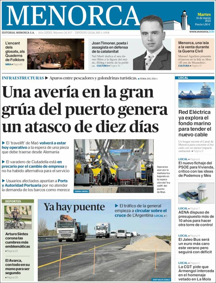 Portada de Menorca - Diario Insular (Espa&ntilde;a)