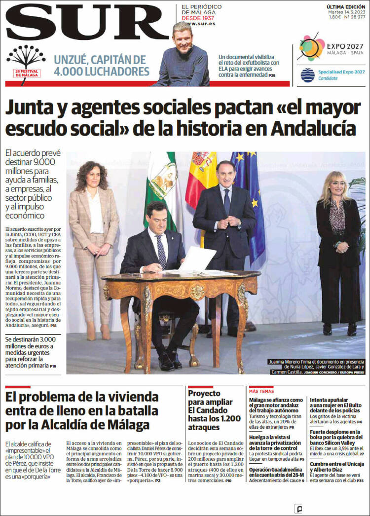 Portada de Diario el Sur (Espa&ntilde;a)