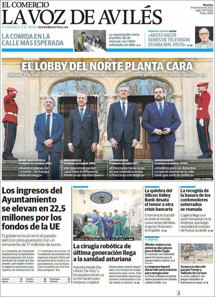 Portada de El Comercio - Avilés (Espa&ntilde;a)