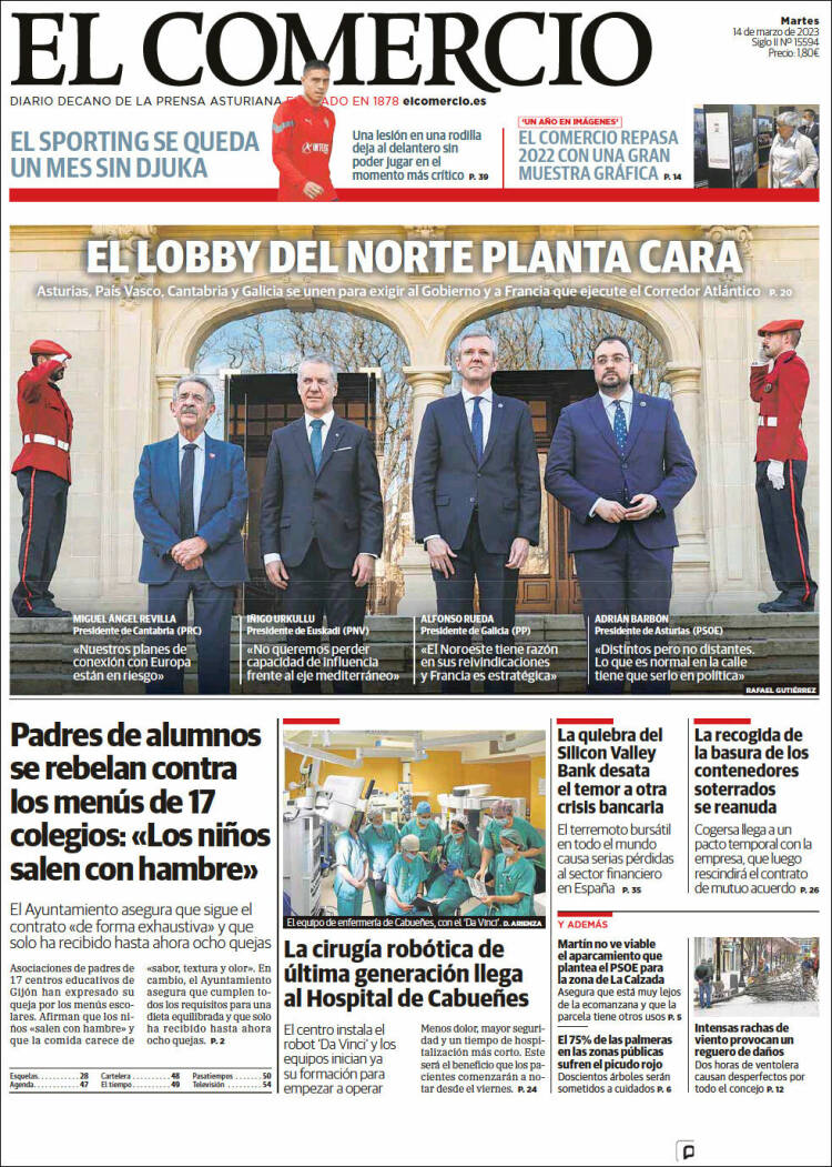 Portada de El Comercio - Gijón (Espa&ntilde;a)