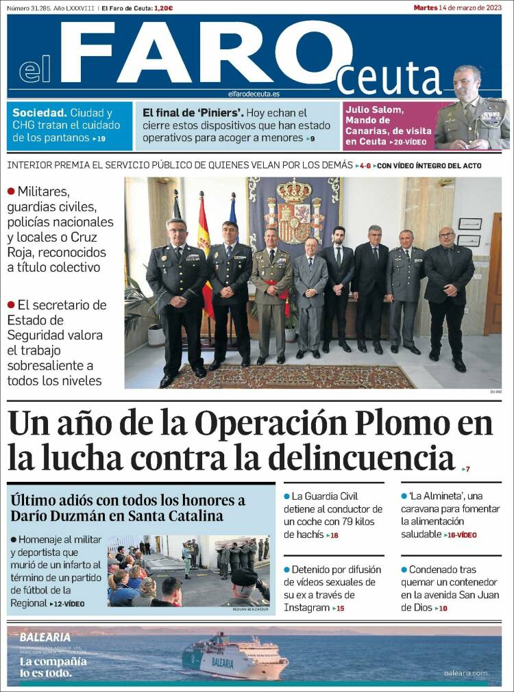 Portada de El Faro de Ceuta (Espa&ntilde;a)