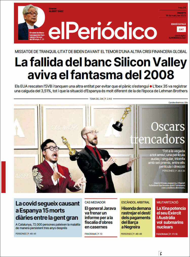 Portada de El Periódico de Catalunya (Espa&ntilde;a)