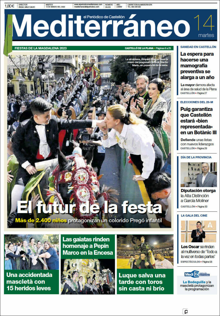 Portada de El Periódico Mediterraneo (Espa&ntilde;a)