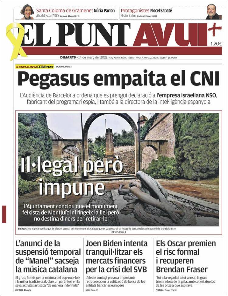 Portada de El Punt Avui (Espa&ntilde;a)