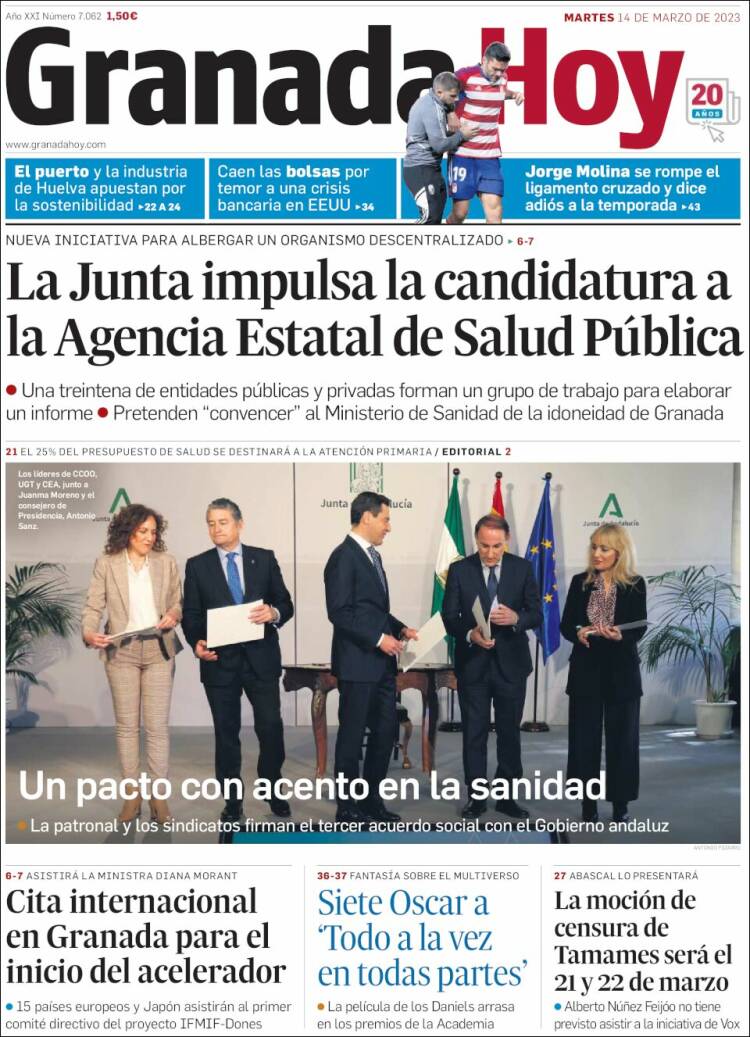 Portada de Granada Hoy (Espa&ntilde;a)