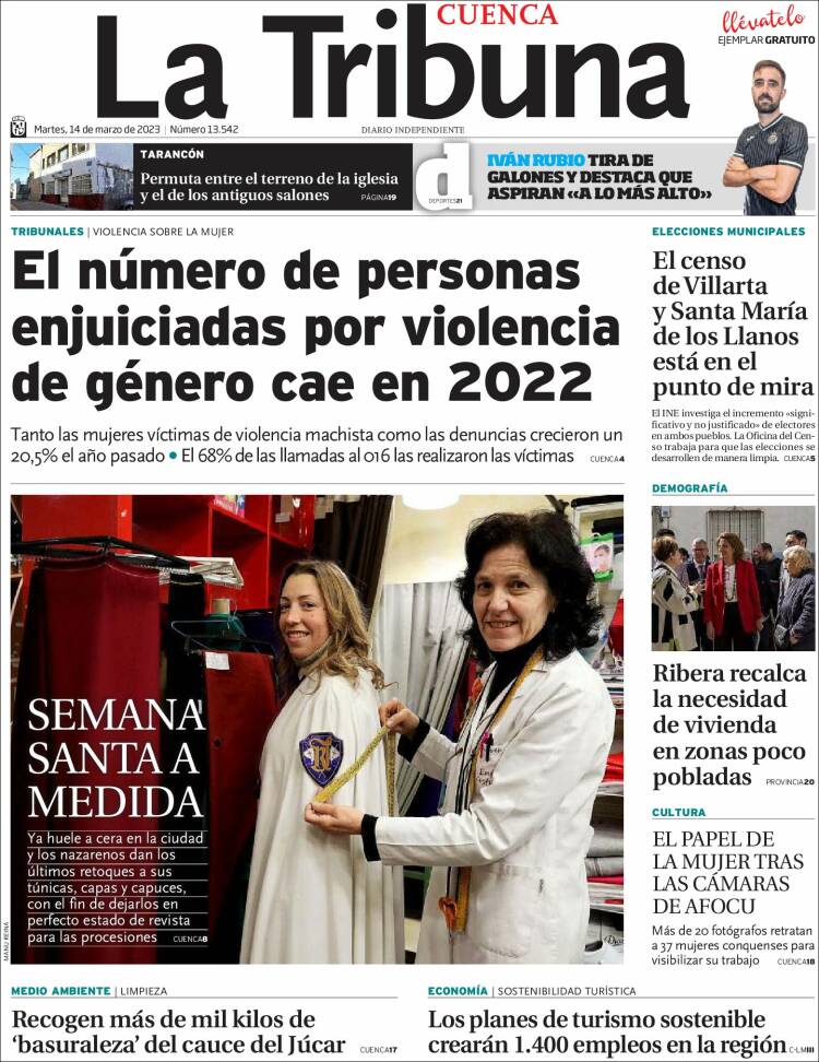 Portada de La Tribuna de Cuenca (Espa&ntilde;a)