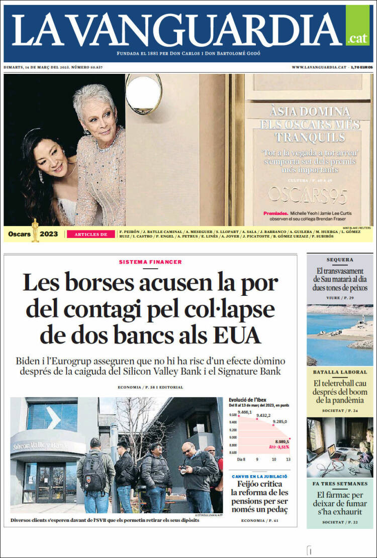 Portada de La Vanguardia (Espa&ntilde;a)