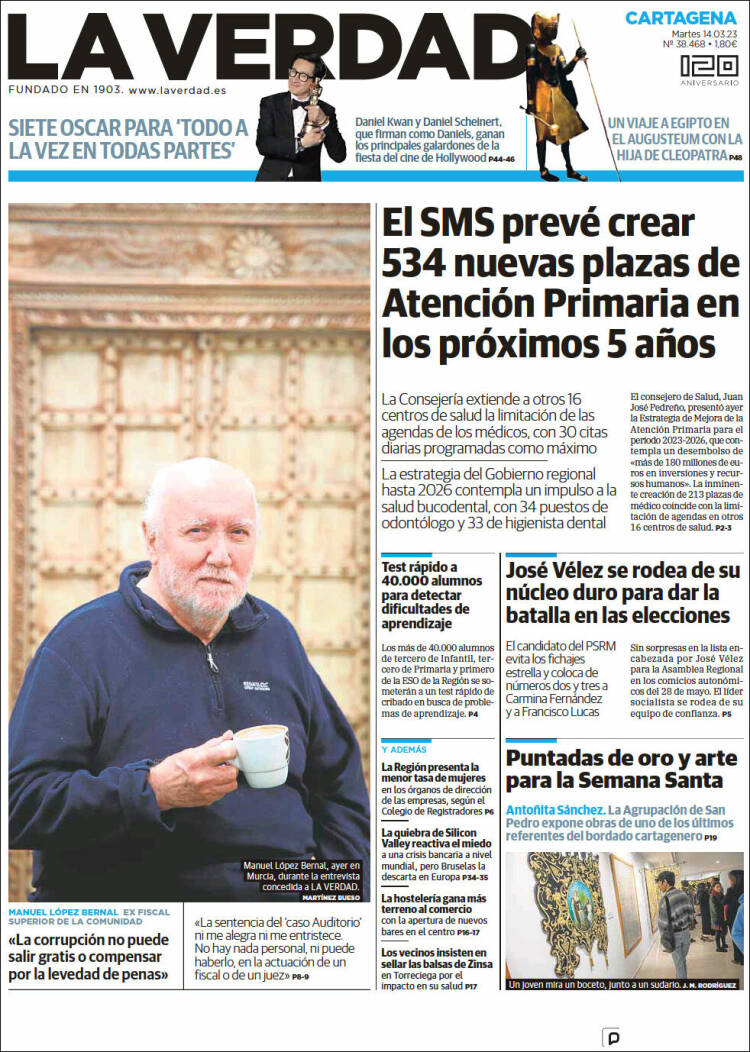 Portada de La Verdad de Cartagena (Espa&ntilde;a)