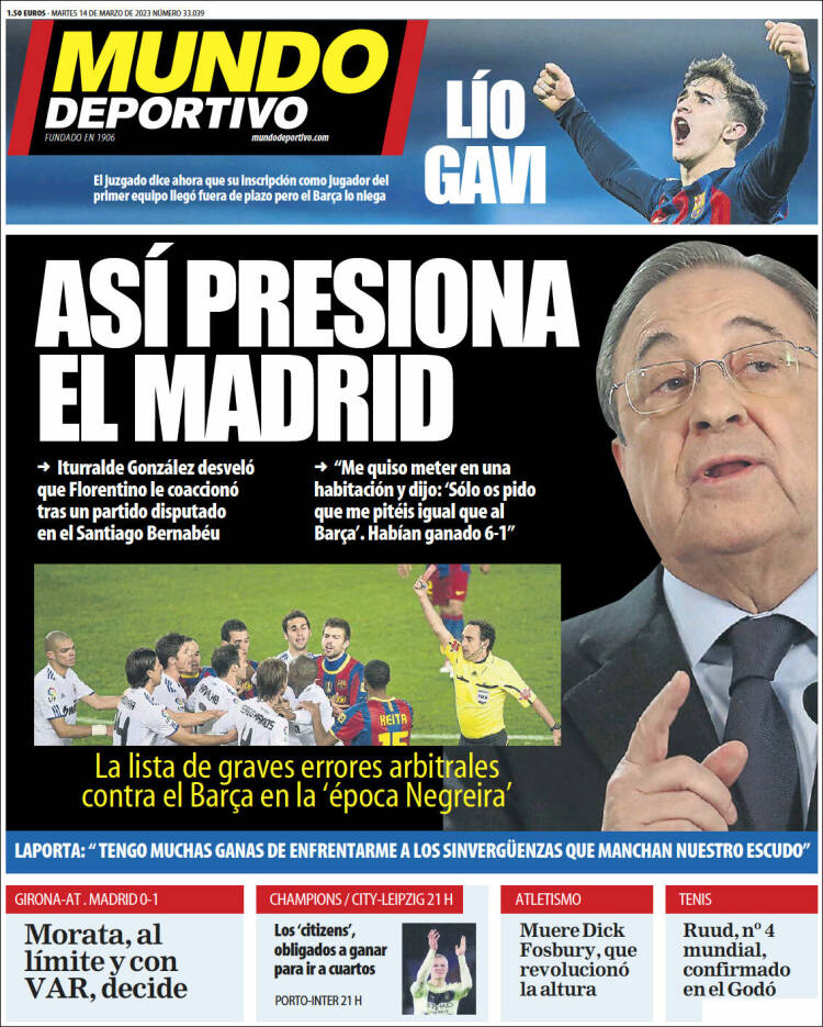 Portada de El Mundo Deportivo (Espa&ntilde;a)