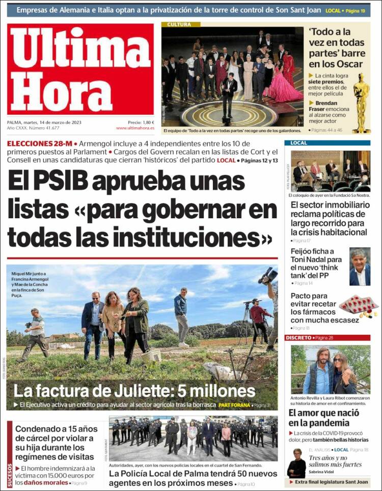 Portada de Última Hora (Espa&ntilde;a)