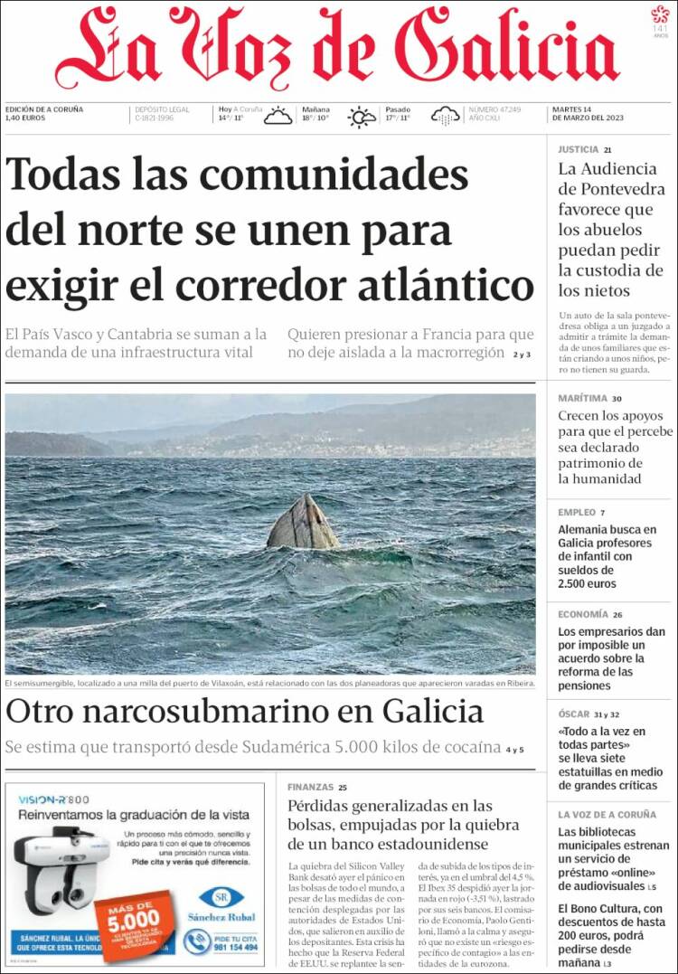 Portada de La Voz de Galicia (Espa&ntilde;a)