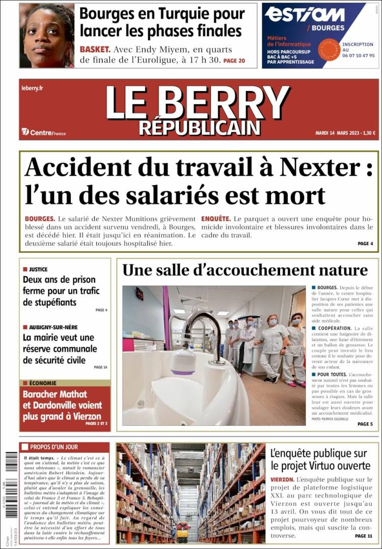 Portada de Berry Republicain (Francia)