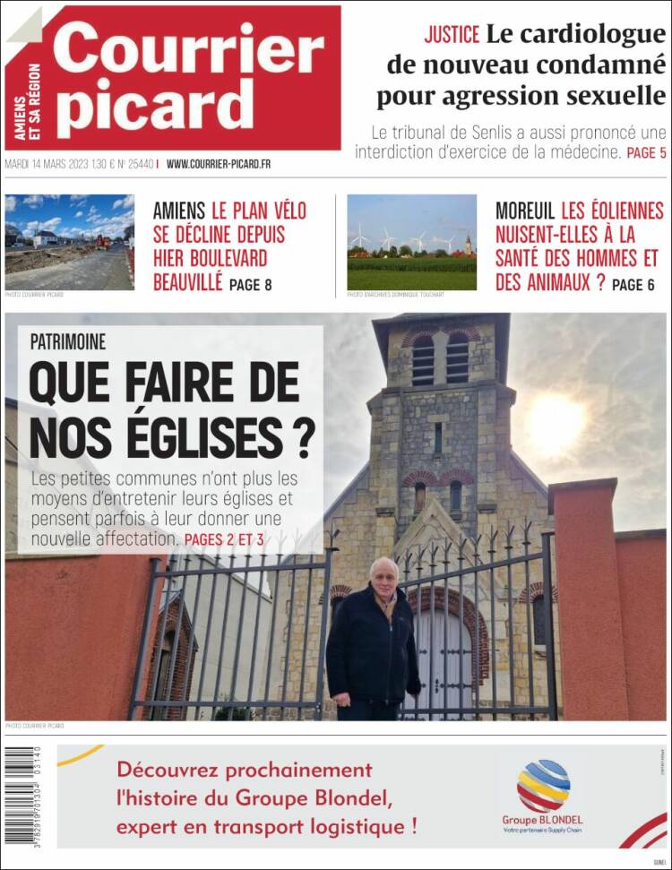 Portada de Courrier Picard (Francia)