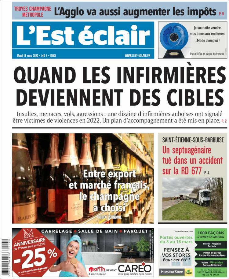 Portada de L'Est Eclair (Francia)