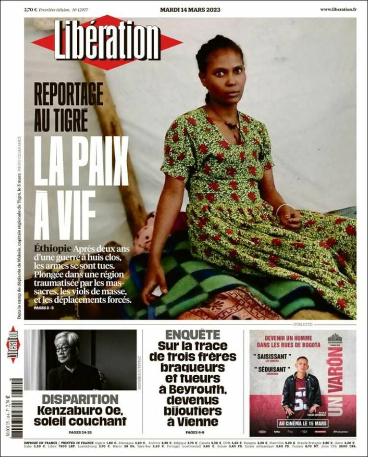 Portada de Libération (Francia)