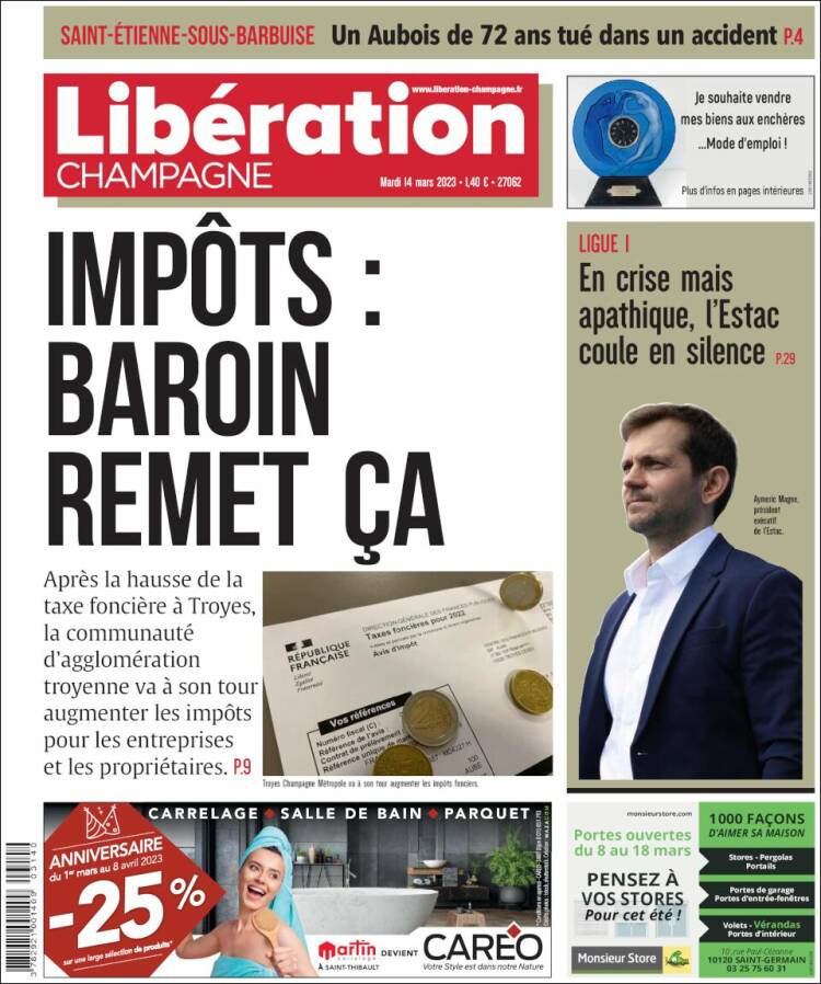 Portada de Libération Champagne (Francia)