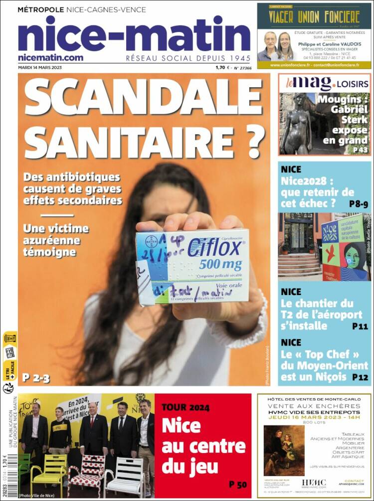 Portada de Nice-Matin (Francia)