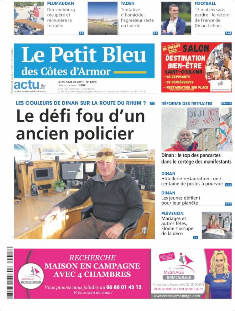 Portada de Le Petit Bleu (Francia)