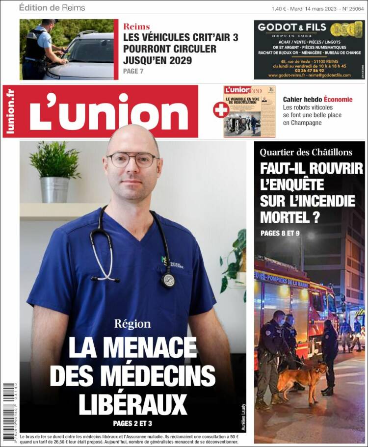 Portada de L'Union (Francia)