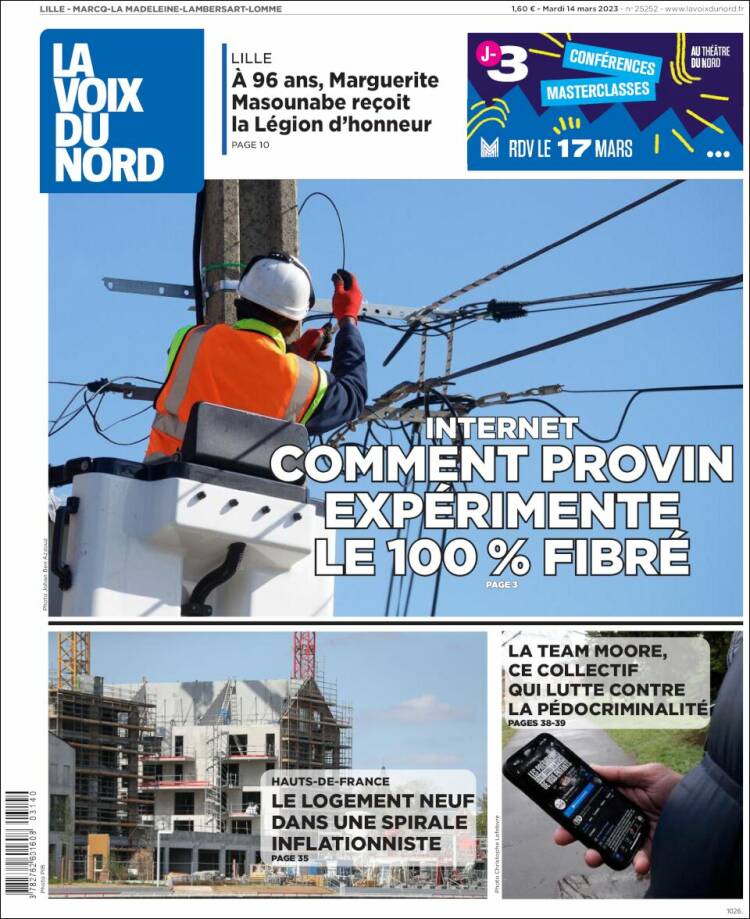 Portada de La Voix du Nord (Francia)