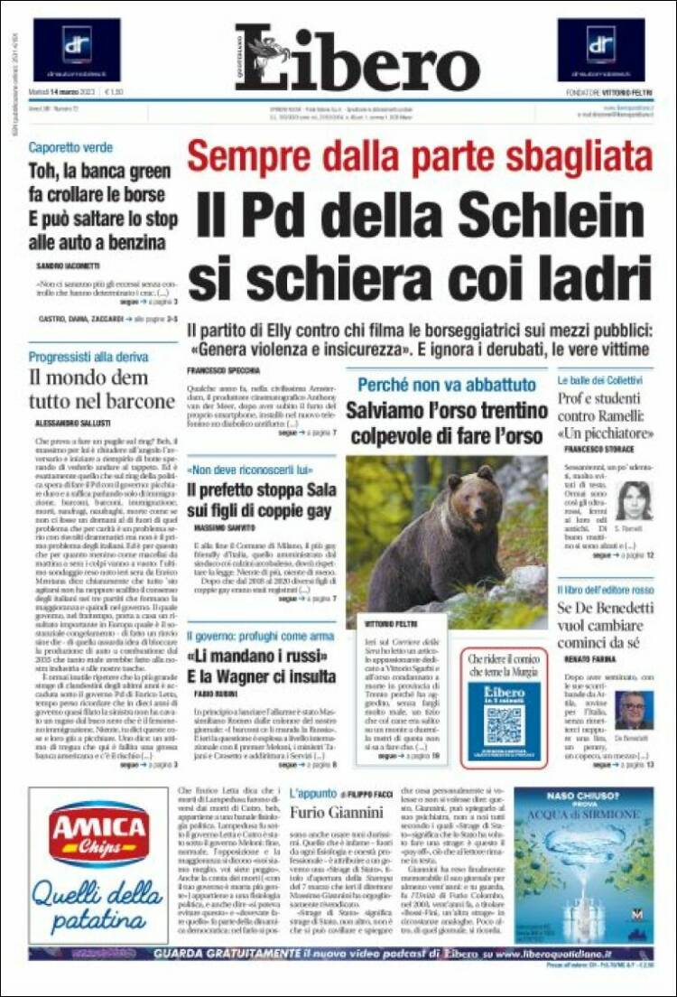 Portada de Libero (Italia)