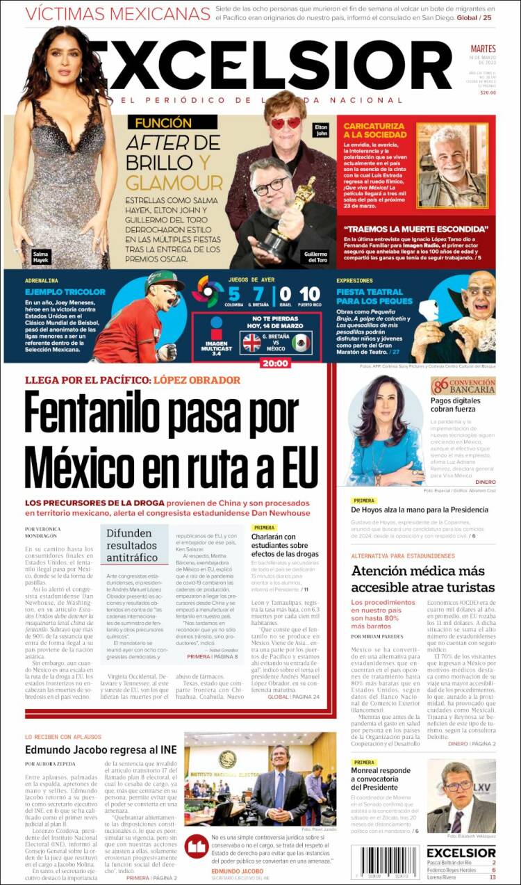 Portada de Excelsior (M&eacute;xico)