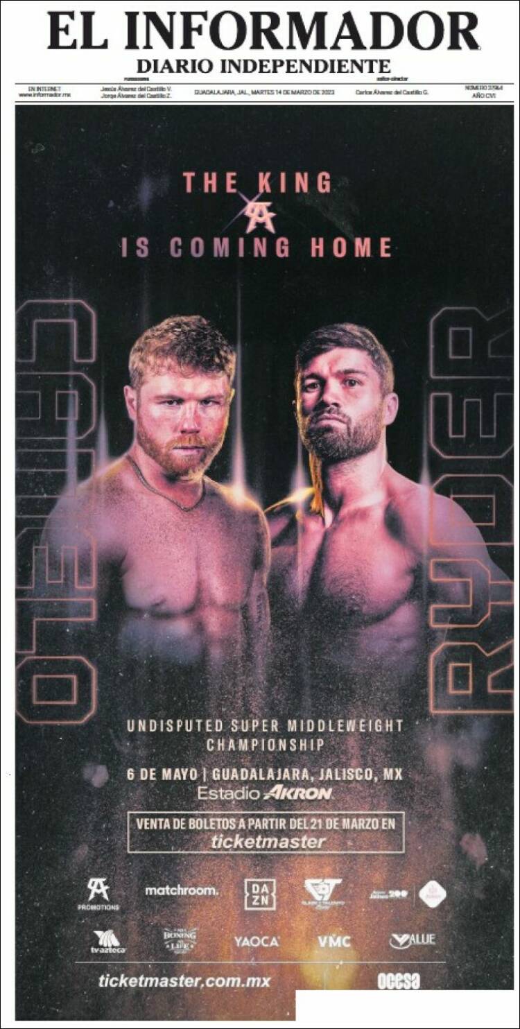 Portada de El Informador (M&eacute;xico)