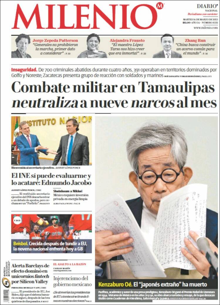 Portada de Milenio (M&eacute;xico)