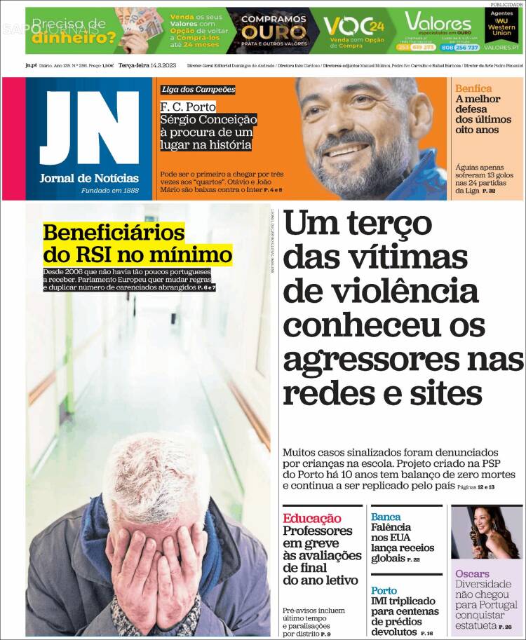 Portada de Jornal de Notícias (Portugal)