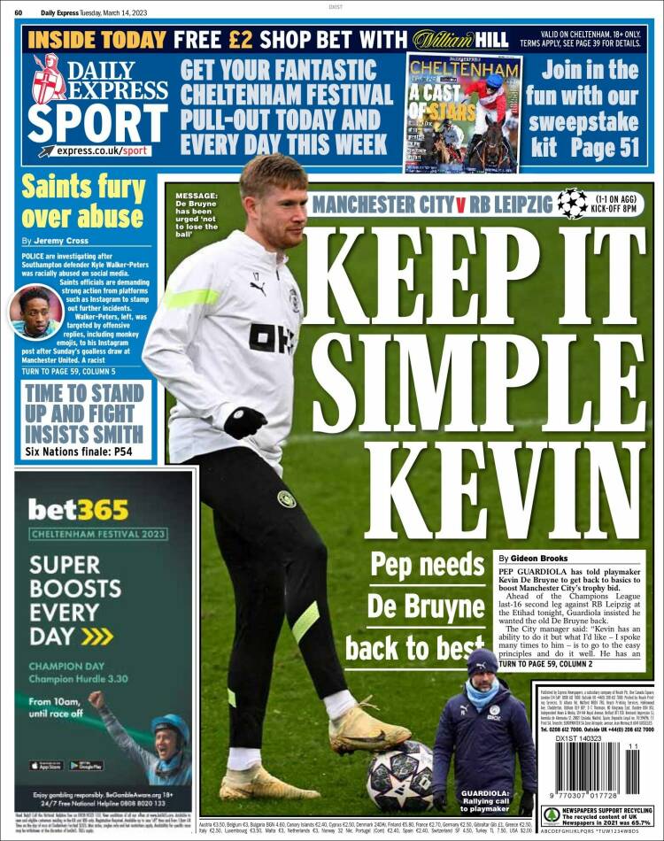 Portada de Express Sport (Reino Unido)