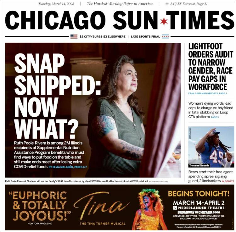 Portada de Chicago Sun-Times (USA)