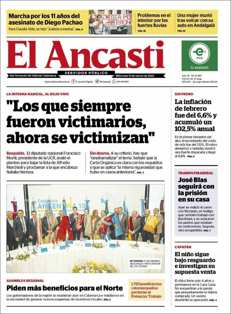 Portada de El Ancasti (Argentina)