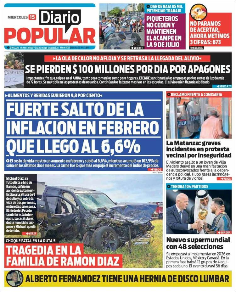 Portada de Diario Popular (Argentina)