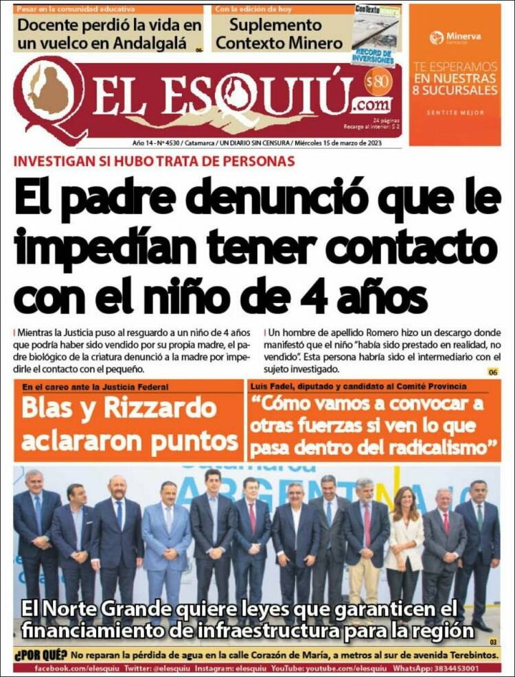 Portada de El Esquiu (Argentina)