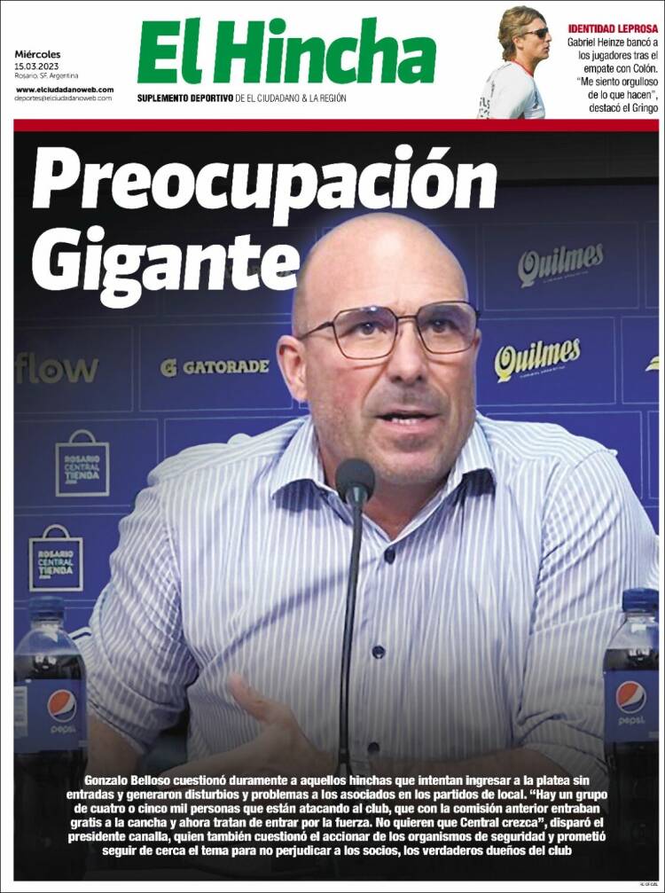 Portada de El Hincha (Argentina)