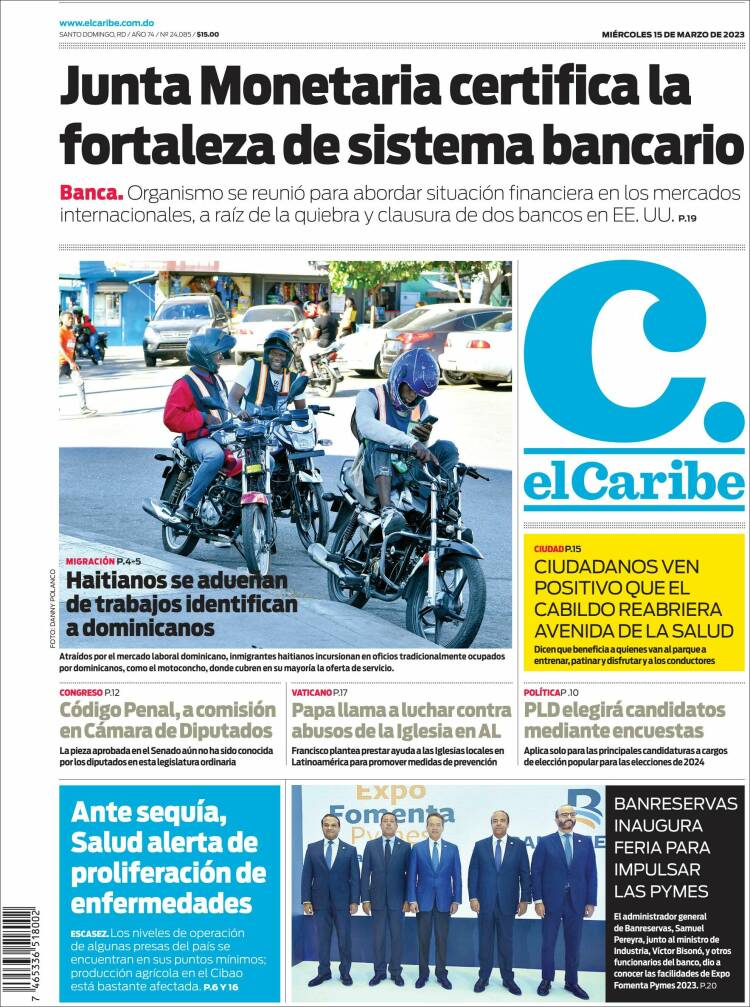 Portada de El Caribe (R. Dominicaine)