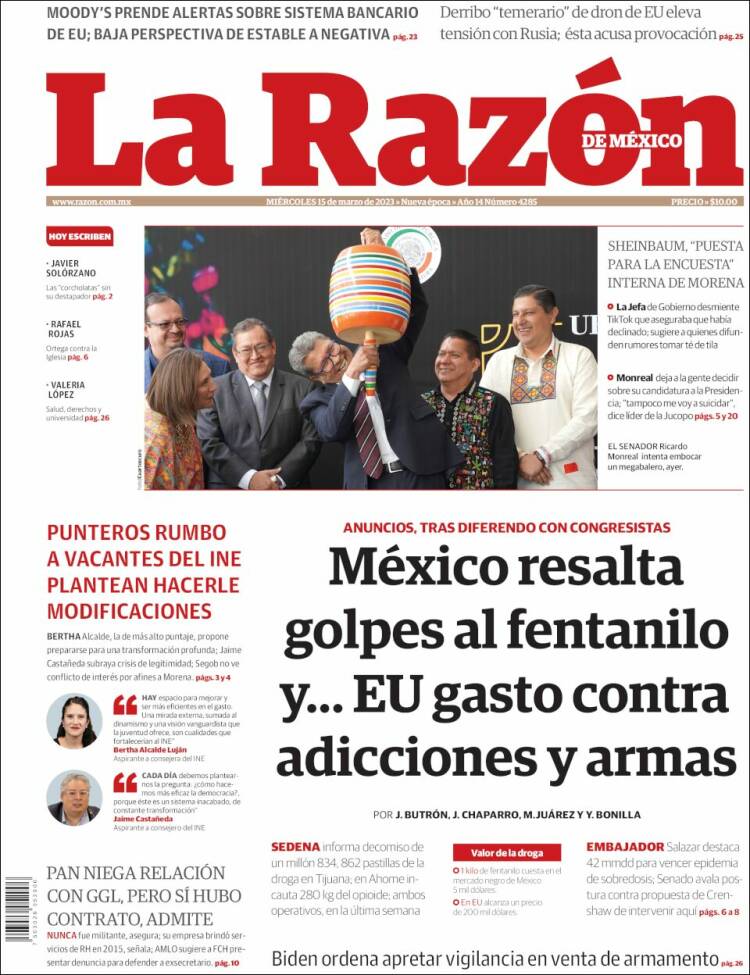 Portada de La Razón (Mexique)