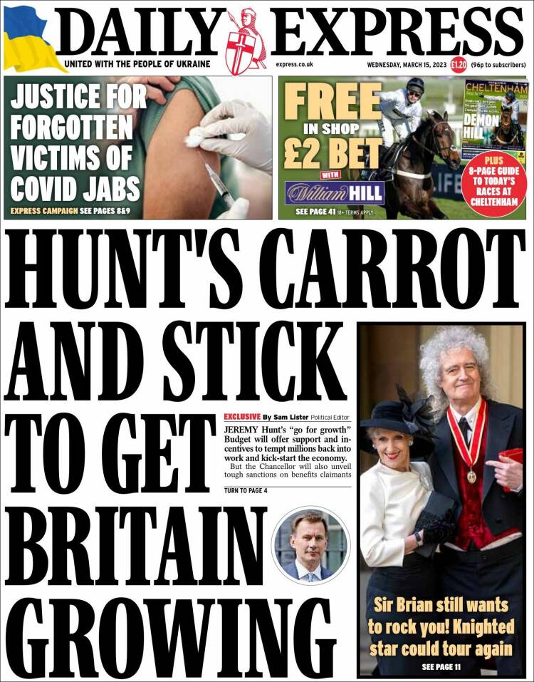 Portada de Daily Express (Reino Unido)