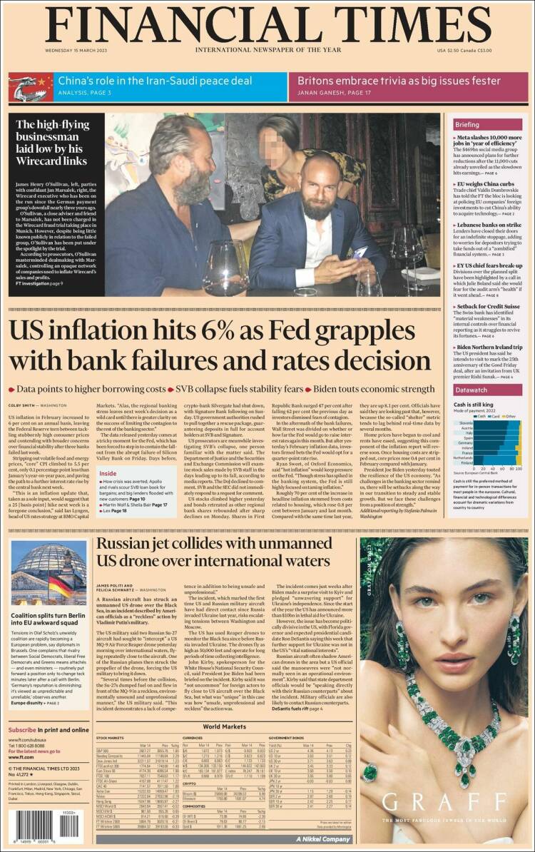 Portada de Financial Times - USA (États-Unis)