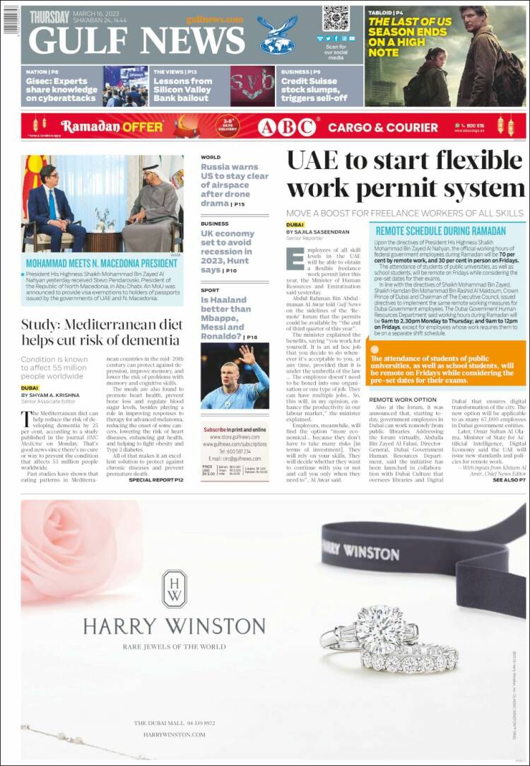 Portada de Gulf News (Asie-Pacifique)