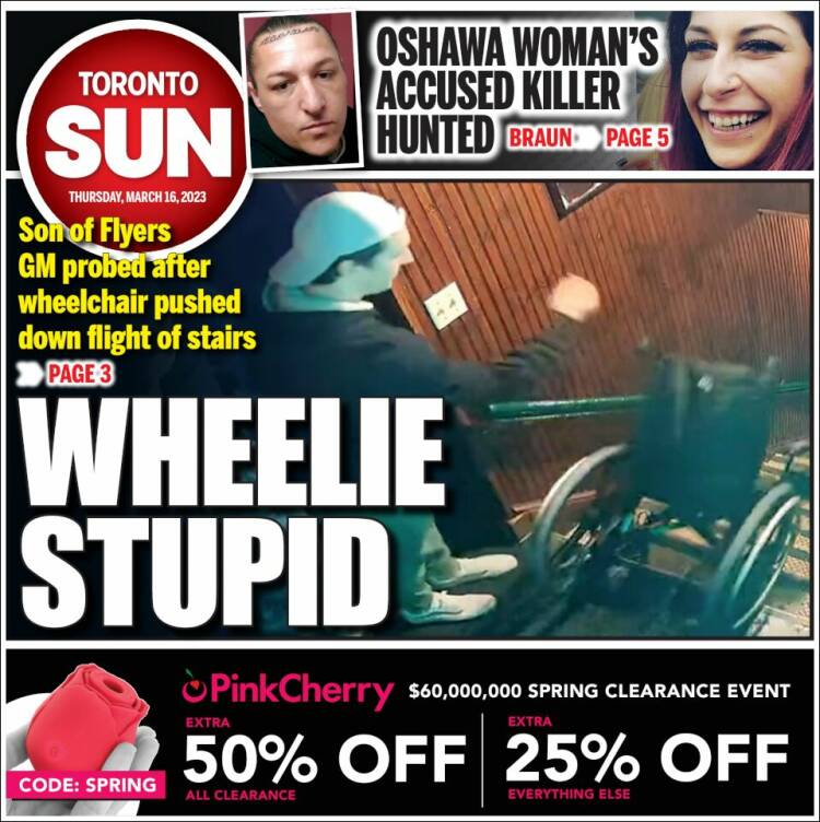 Portada de The Toronto Sun (Canadá)