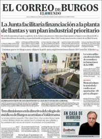 Portada de El Correo de Burgos (España)