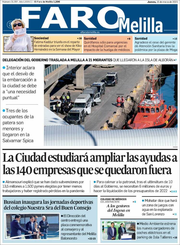 Portada de El Faro de Melilla (España)