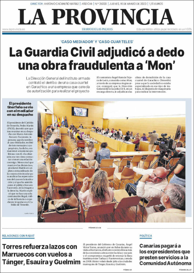 Portada de La Provincia (España)