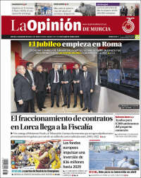 Portada de La Opinión de Murcia (España)