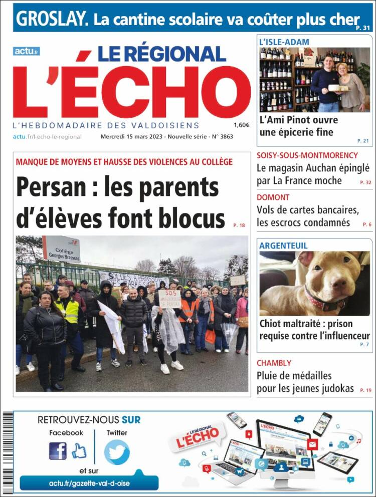 Portada de L'Echo de la Haute-Vienne (Francia)