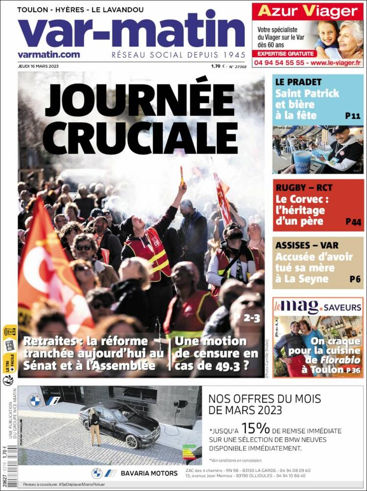 Portada de Var-Matin (France)