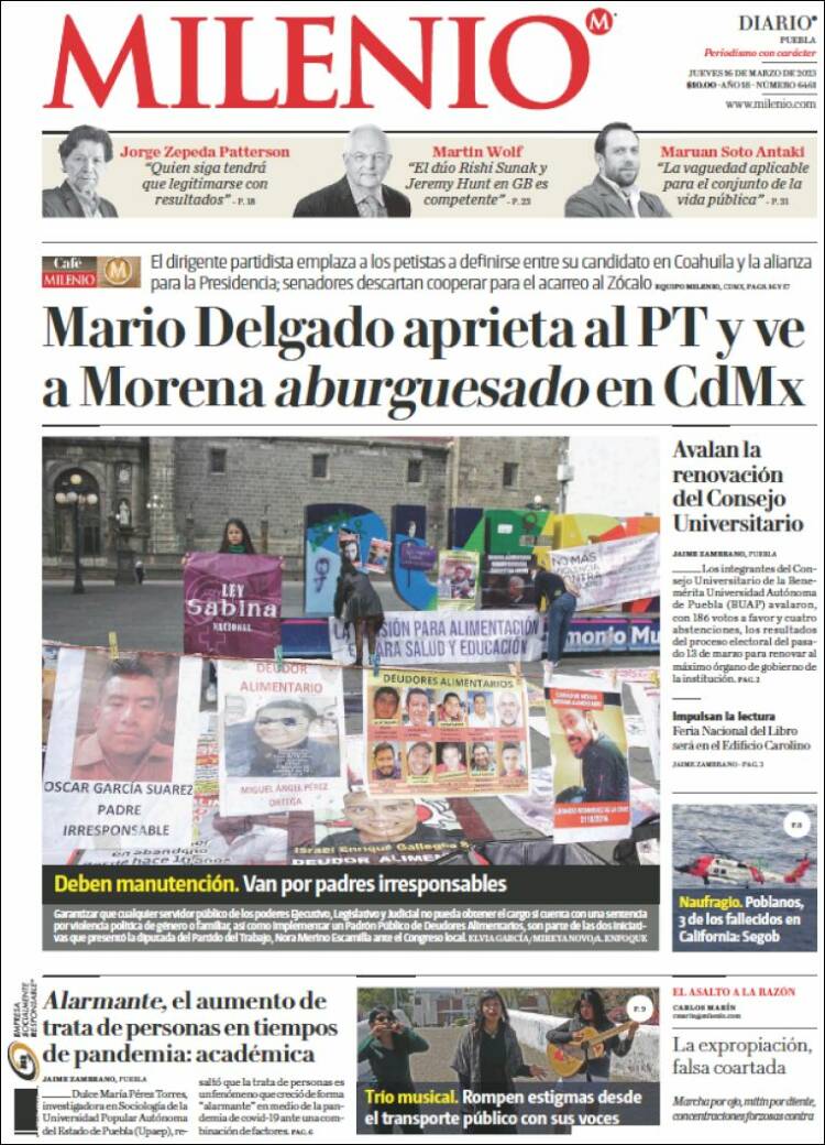 Portada de Milenio de Puebla (México)