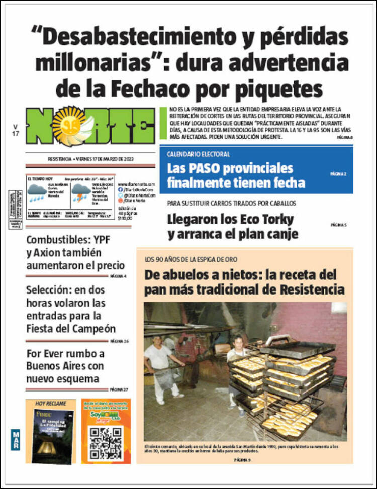 Portada de Diario Norte (Argentina)