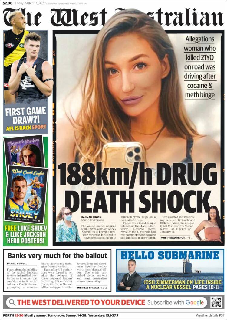 Portada de The West Australian (Australia)